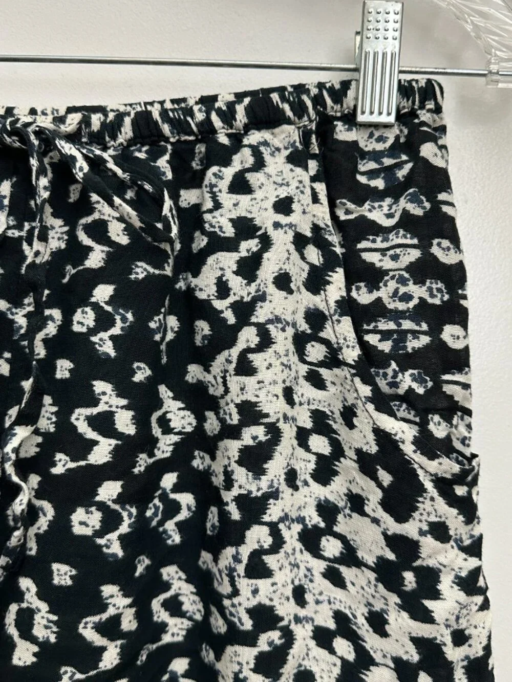 Vintage 90s Black & White Boho Pants Women's Size Medium Swim Cover-Up Summer